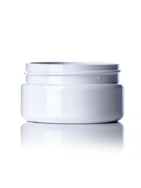 2 oz white PET plastic single wall jar