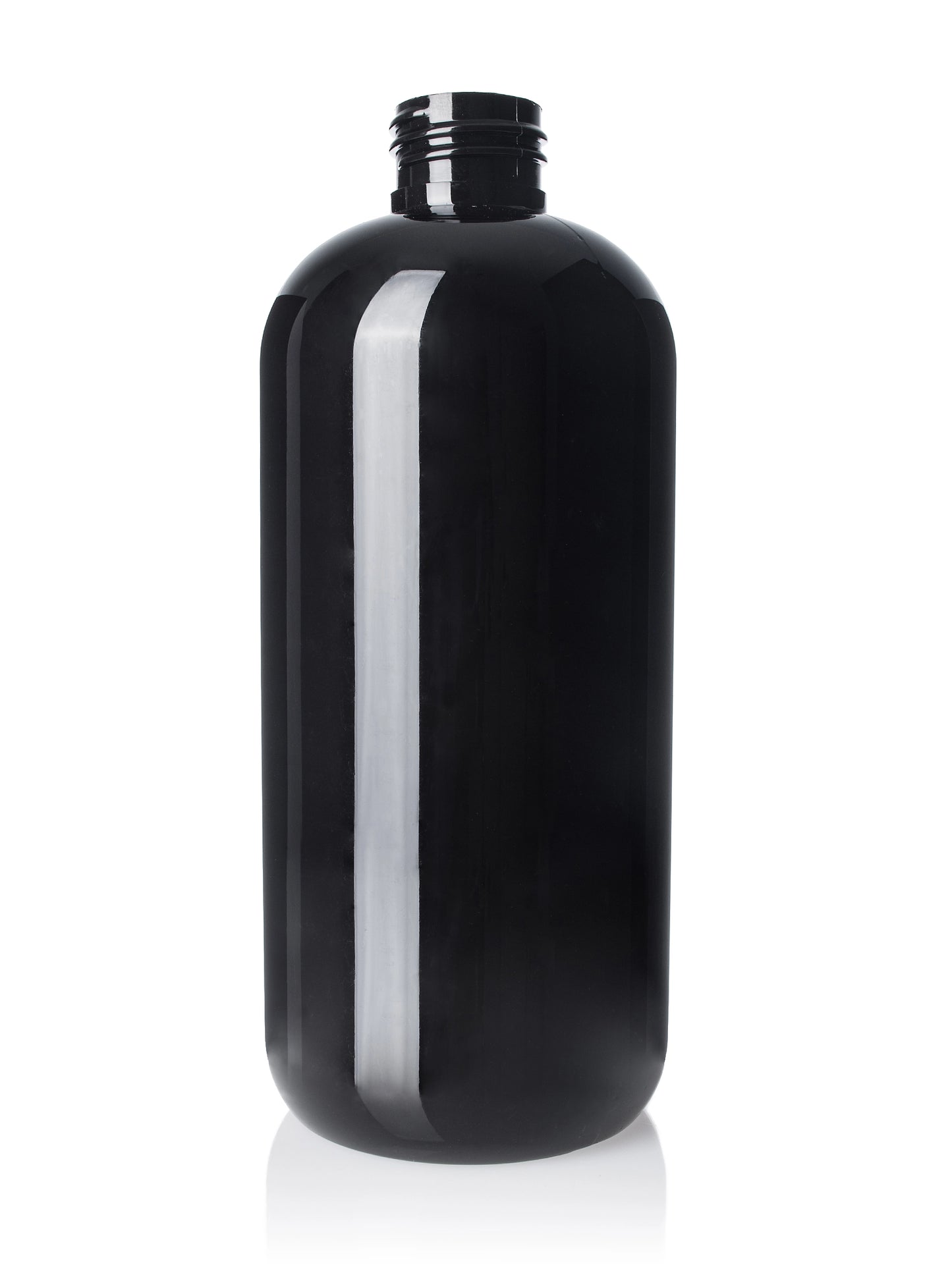 12 oz amber 100% PCR PET plastic boston round bottle