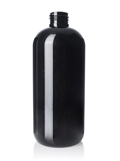12 oz amber 100% PCR PET plastic boston round bottle