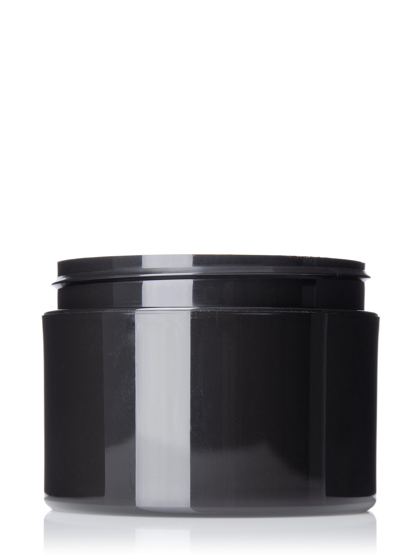 8 oz black PP plastic double wall straight base jar