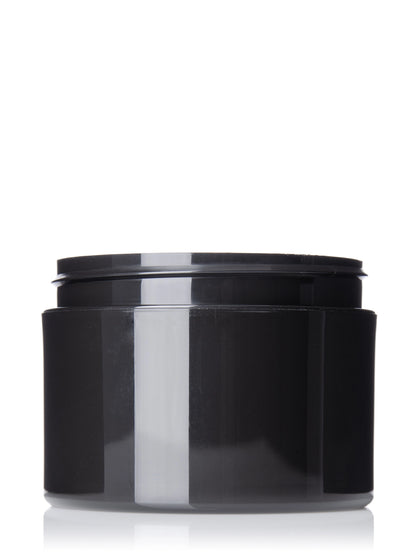 8 oz black PP plastic double wall straight base jar