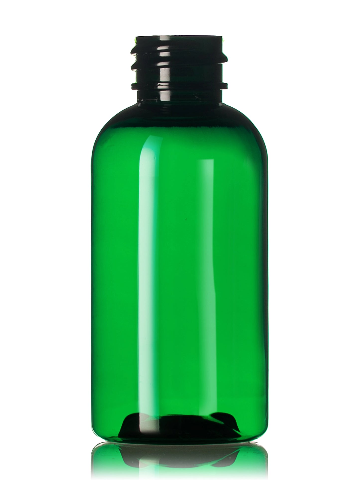 2 oz dark amber PET plastic boston round bottle