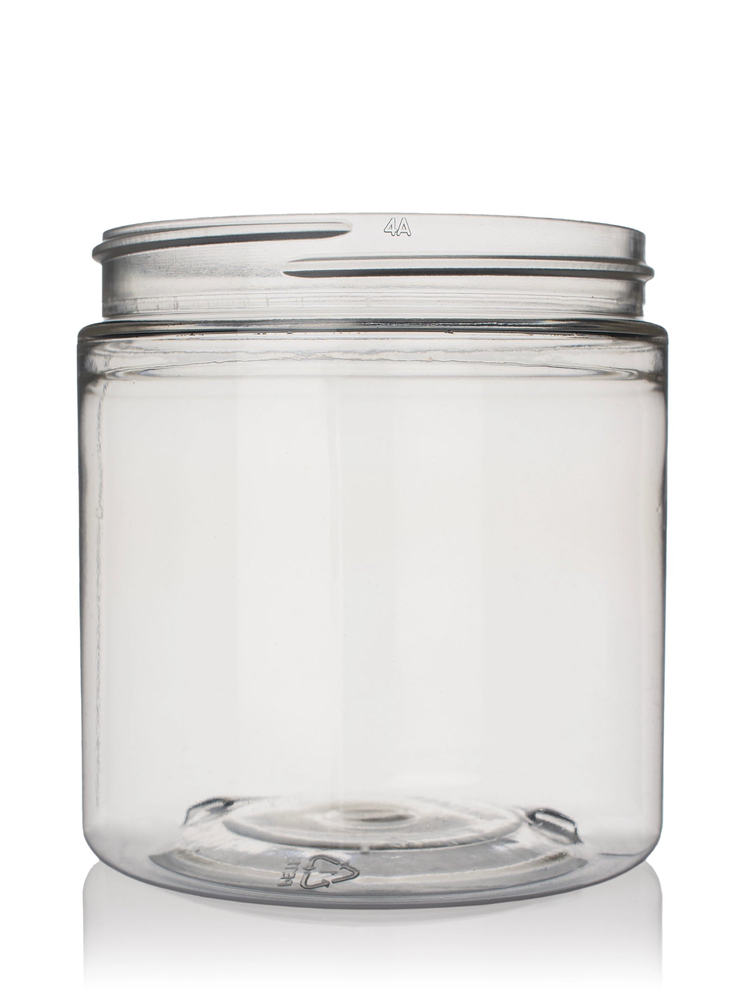 8 oz clear 25% PCR PET plastic single wall jar