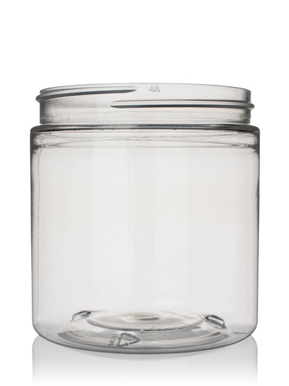 8 oz clear 25% PCR PET plastic single wall jar