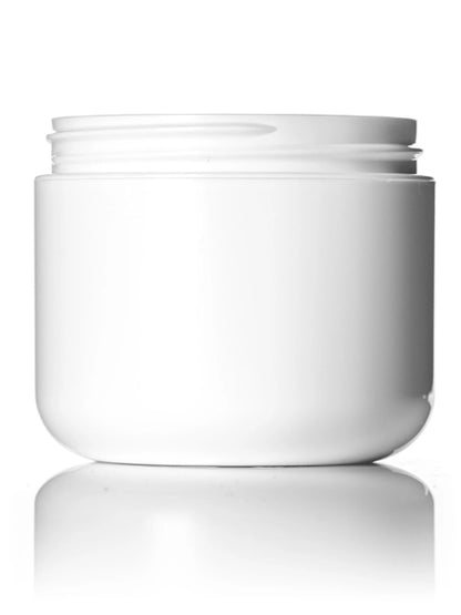 4 oz white PP/PS plastic double wall round base jar