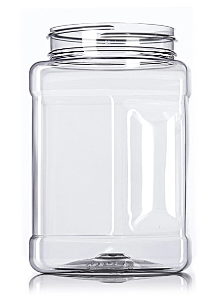 48 oz clear PET plastic square grip container