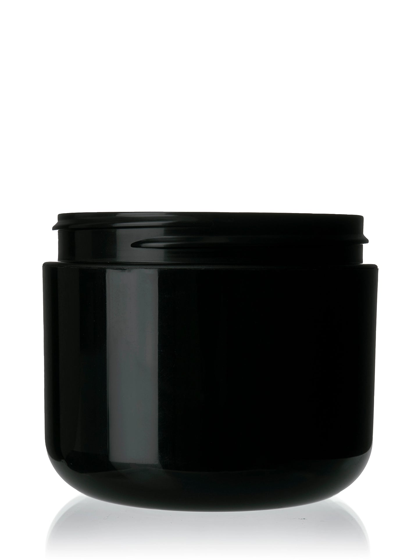 4 oz black PP plastic double wall round base jar
