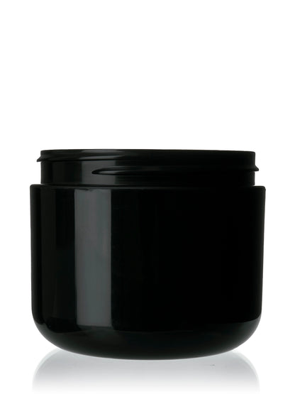 4 oz black PP plastic double wall round base jar
