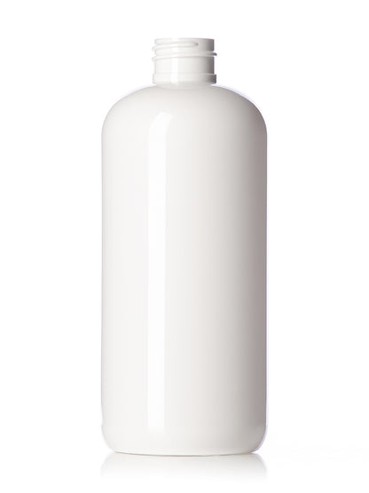 16 oz amber PET plastic boston round bottle