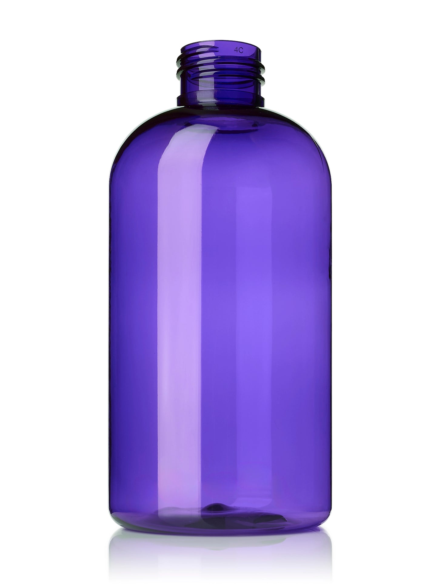 8 oz amber PET plastic boston round bottle