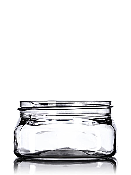 4 oz clear PET plastic square firenze jar