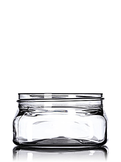 4 oz clear PET plastic square firenze jar