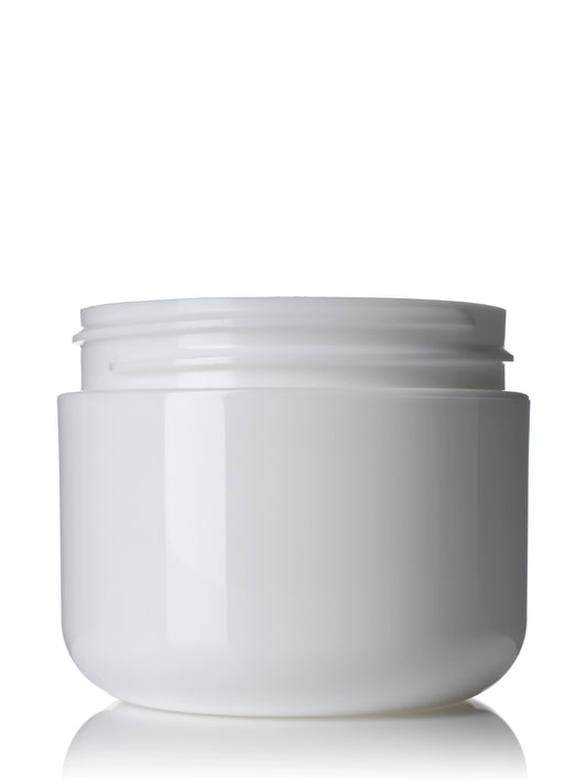 2 oz white PP plastic double wall round base jar