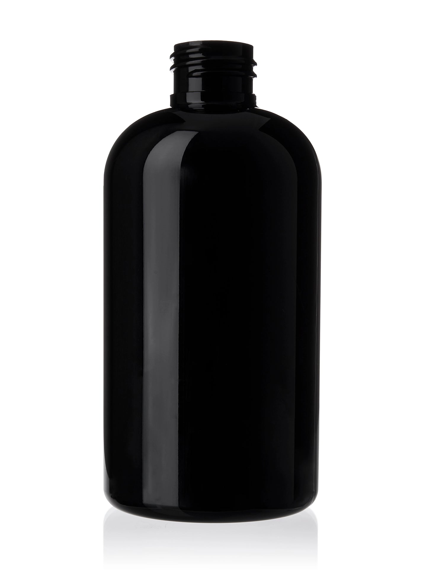 8 oz amber PET plastic boston round bottle