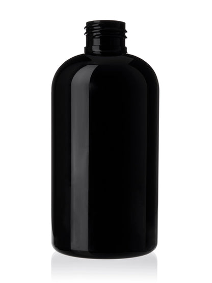 8 oz amber PET plastic boston round bottle