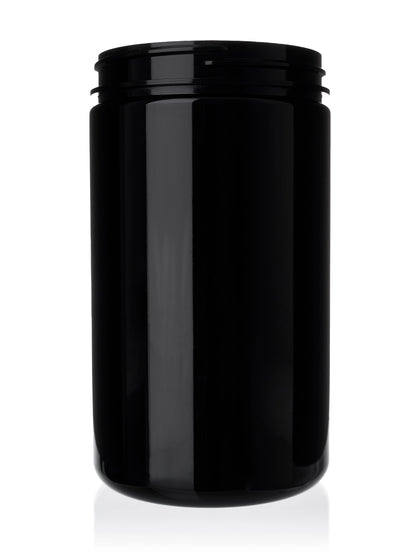 32 oz black PET plastic single wall jar