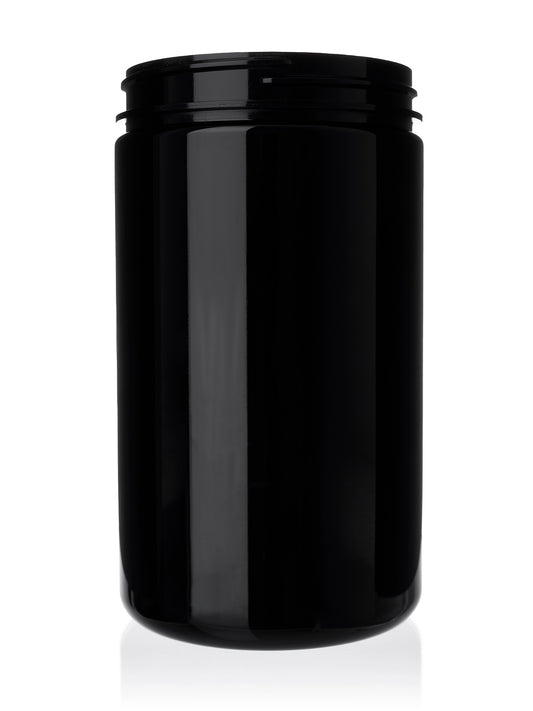 32 oz black PET plastic single wall jar