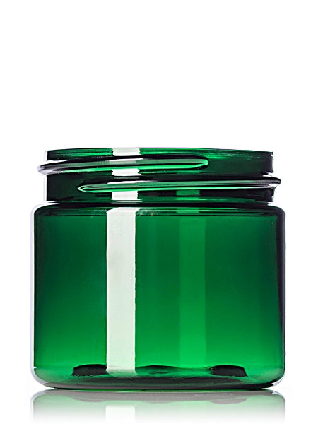 2 oz green PET plastic single wall jar