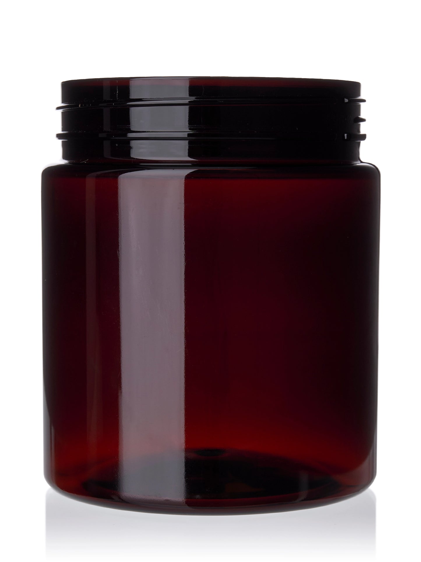 12 oz amber PET plastic single wall jar with 70-400 neck finish
