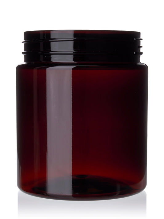 12 oz amber PET plastic single wall jar with 70-400 neck finish