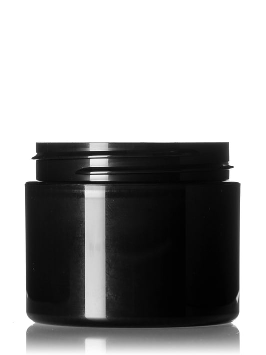 2 oz black PP plastic double wall straight base jar