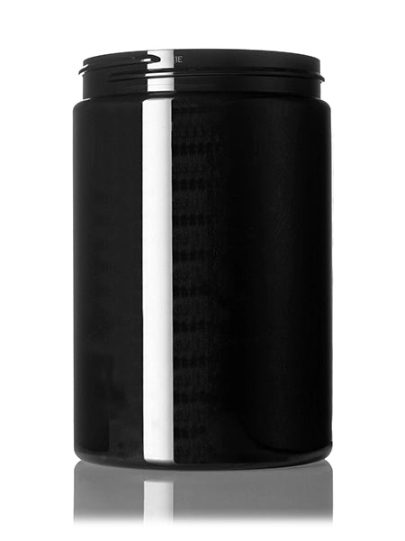 25 oz black PET plastic single wall canister jar