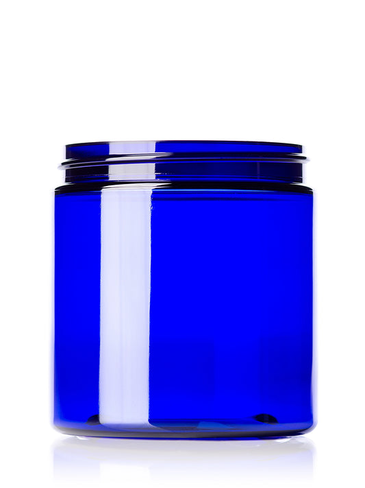 8 oz cobalt blue PET plastic single wall jar