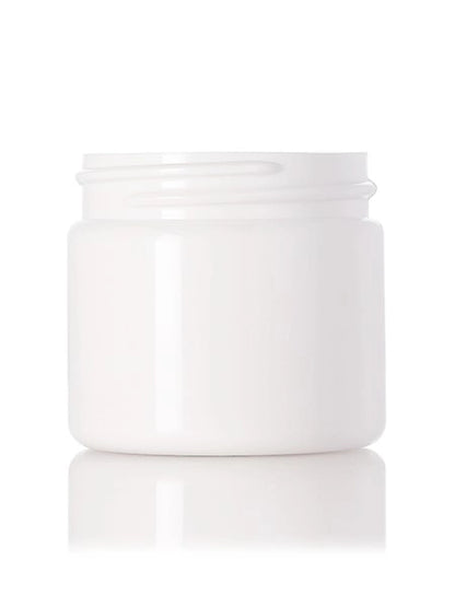 2 oz white PET plastic single wall jar
