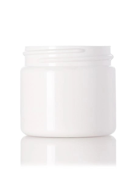 2 oz white PET plastic single wall jar