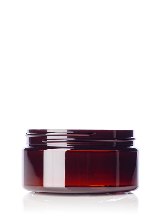 8 oz amber PET plastic single wall jar