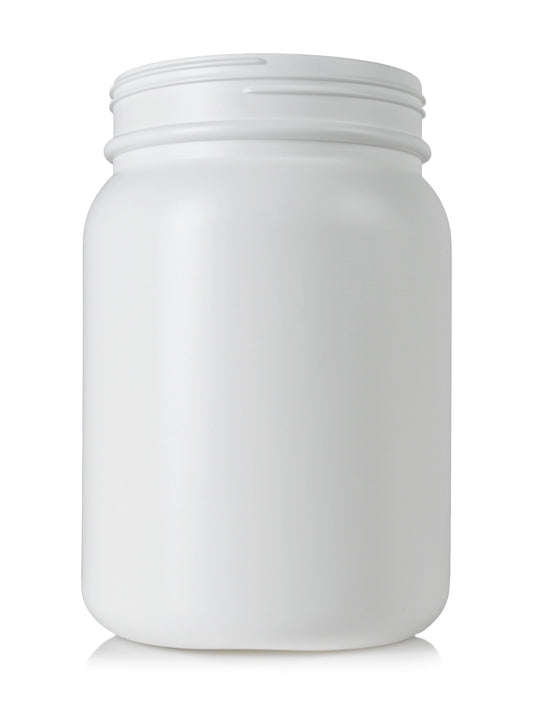 2500cc white HDPE plastic round wide-mouth container