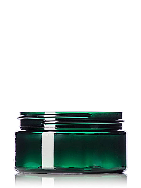 8 oz green PET plastic single wall jar
