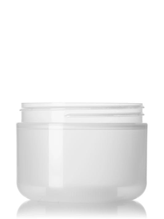 8 oz natural frosted PP plastic double wall round base jar