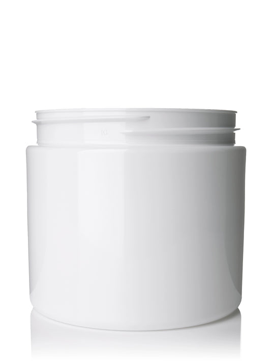 16 oz white PET plastic single wall jar
