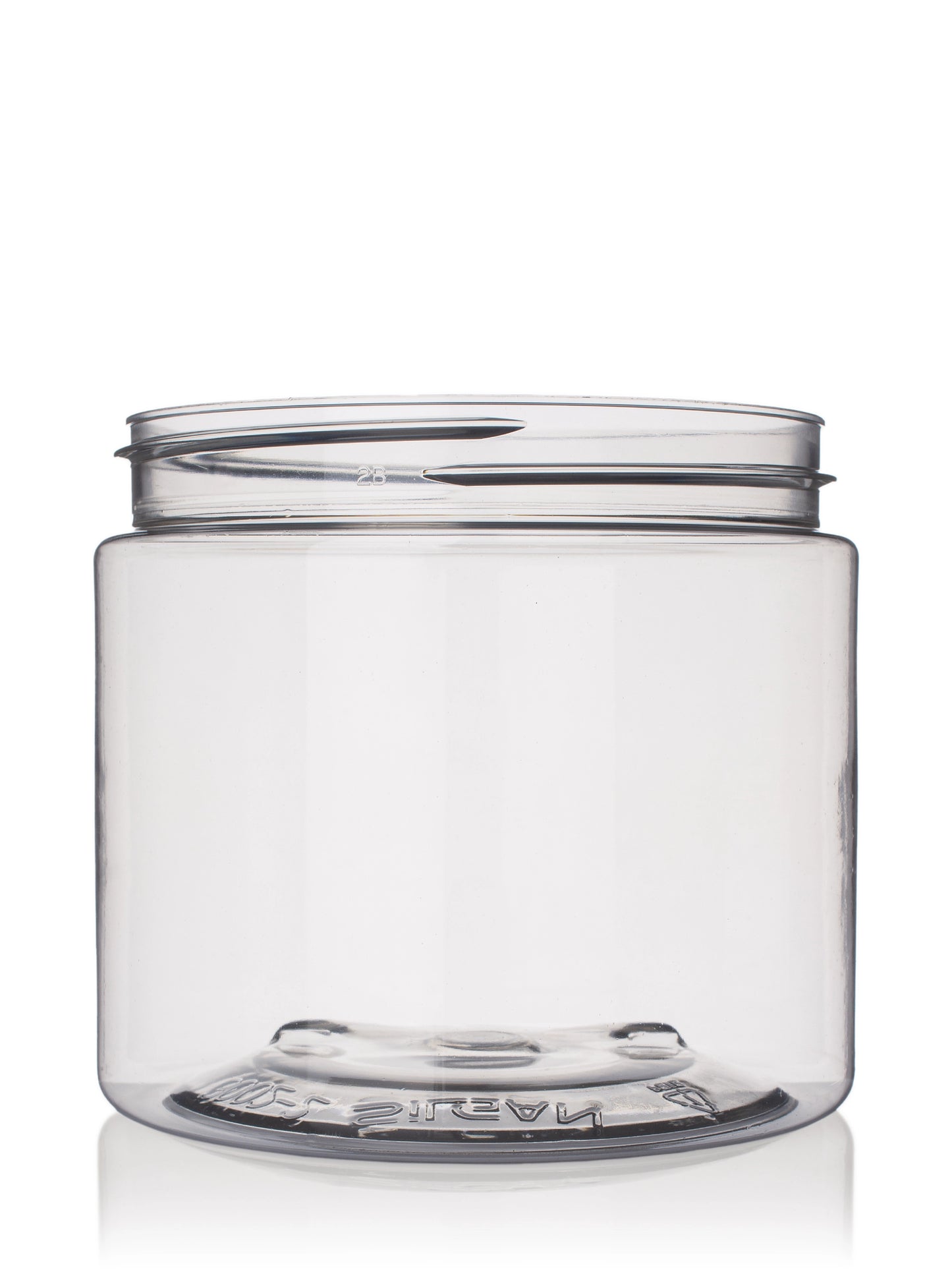 16 oz clear 25% PCR PET plastic single wall jar