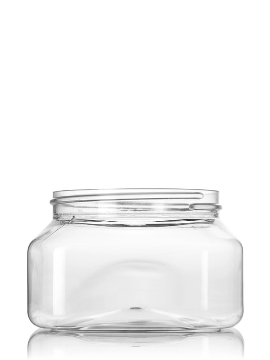 250 mL clear PET plastic square firenze jar