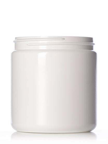 19 oz white HDPE plastic single wall jar
