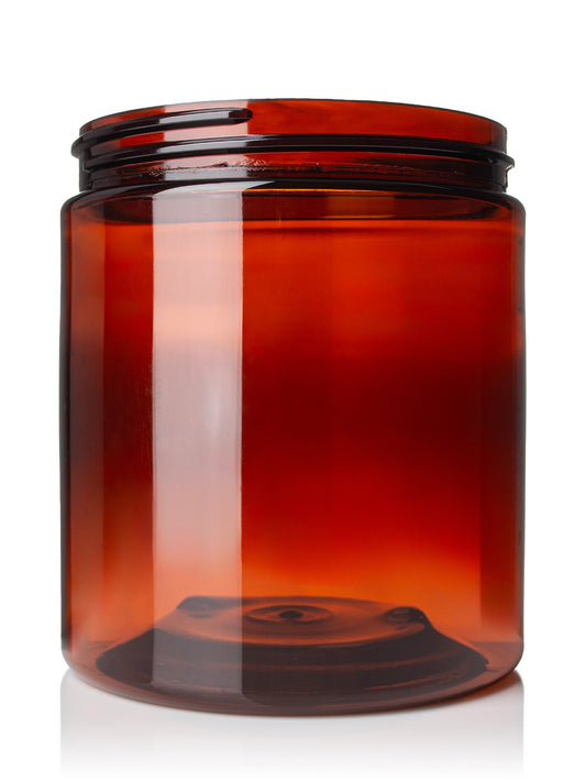 19 oz amber PET plastic single wall jar