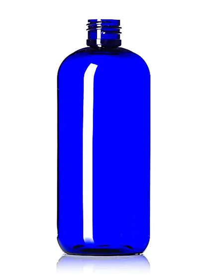 12 oz amber 100% PCR PET plastic boston round bottle