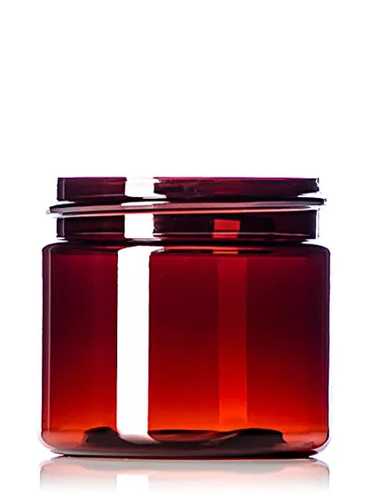 12 oz amber PET plastic single wall jar