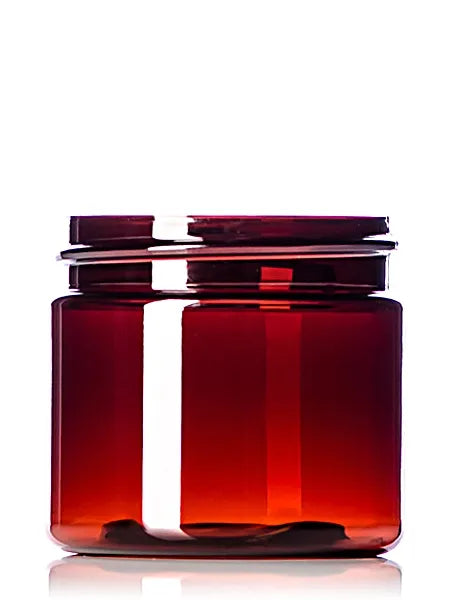 12 oz amber PET plastic single wall jar