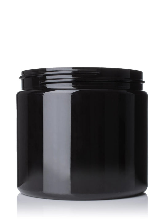 16 oz dark amber PET plastic single wall jar