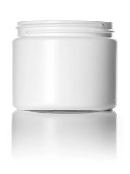 6 oz white HDPE plastic single wall jar