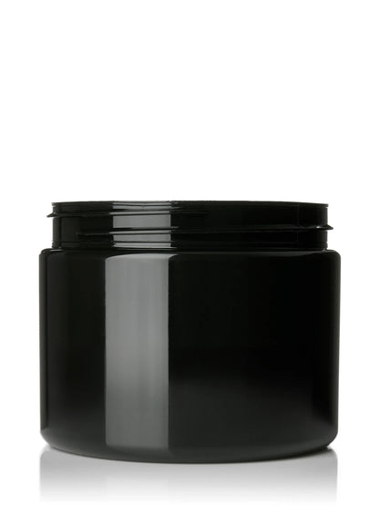 6 oz black PET plastic single wall jar