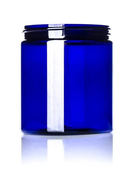19 oz cobalt blue PET plastic single wall jar