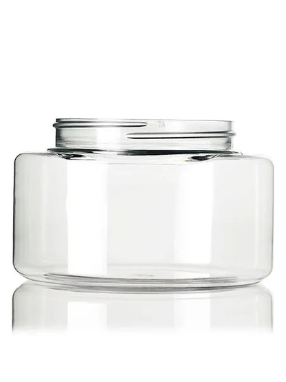 8 oz clear PET plastic single wall oval jar