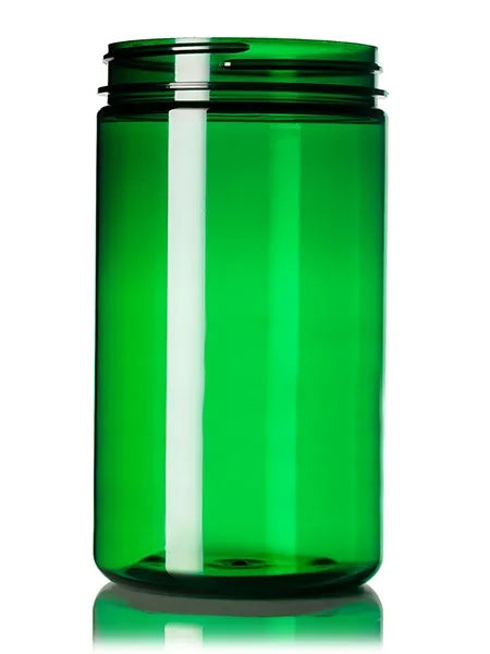 32 oz green PET plastic single wall jar