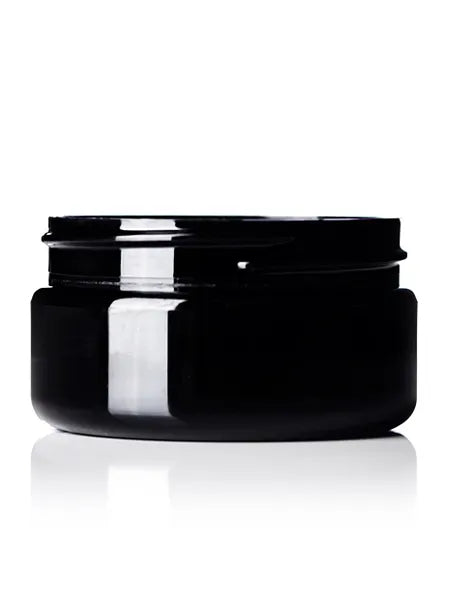 2 oz black PET plastic single wall jar