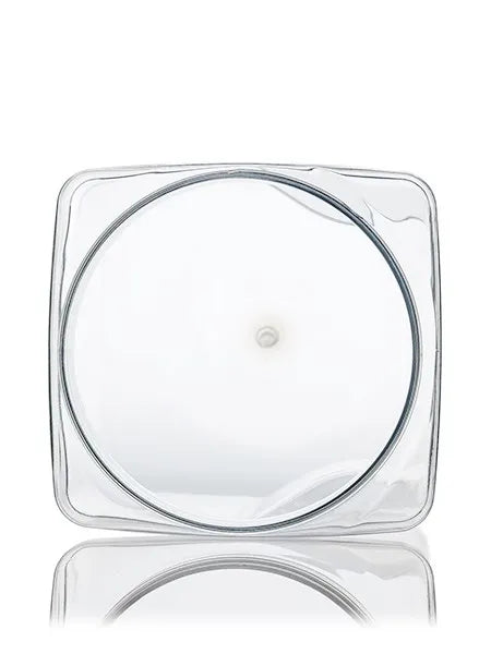 64 oz clear PET plastic square grip container