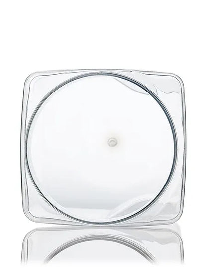 64 oz clear PET plastic square grip container